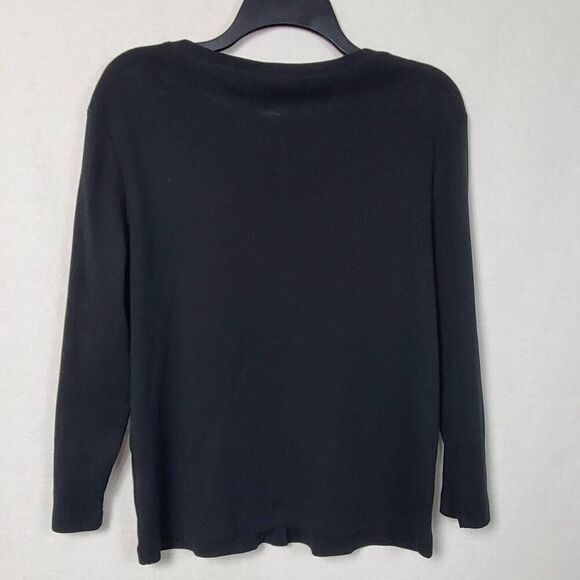 Rafaella Large Black Cardigan Sweater - Picture 3 of 6